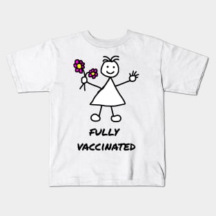 Cute Girl Fully Vaccinated Kids T-Shirt